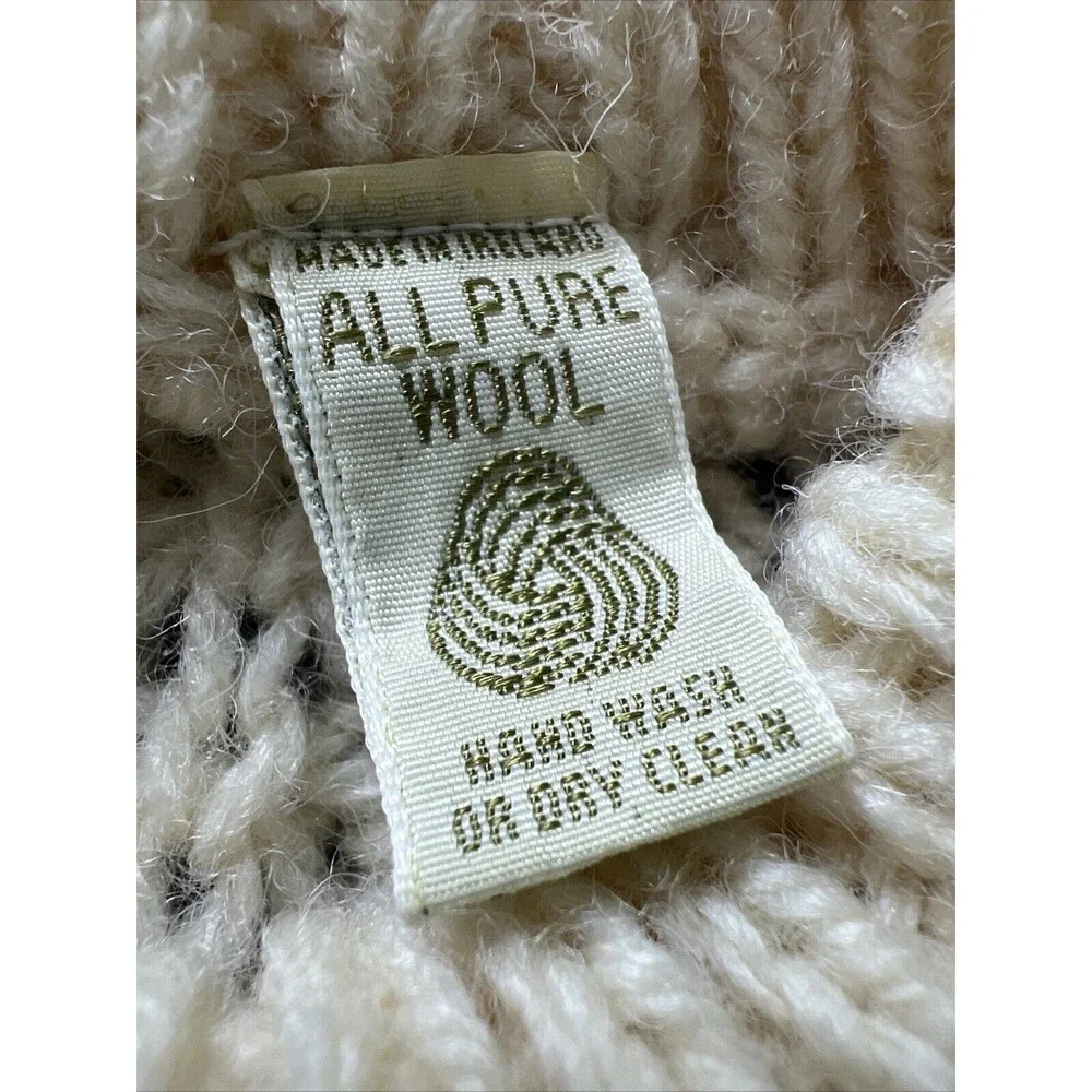 Blarney Mills Aran Fisherman Pure Wool Chunky Knit Women's‎ Handmade Sweater 40